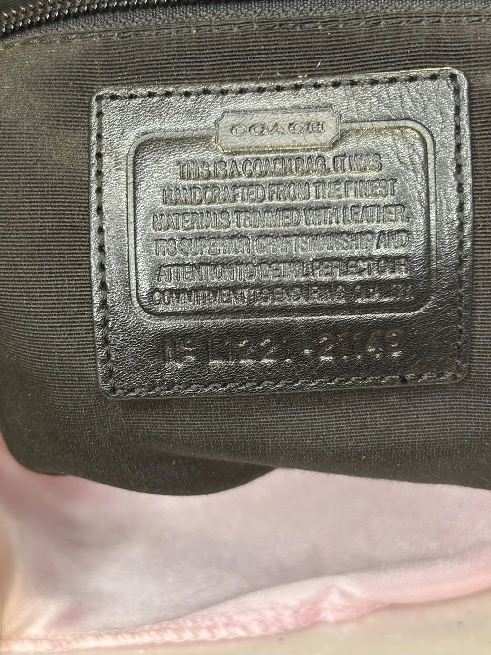Coach Black Signature Hobo with Tassel Detail